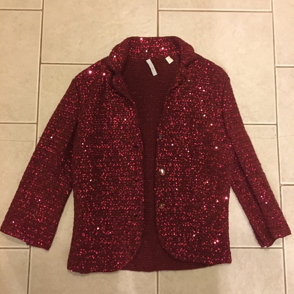 iisli Jackets & Blazers - Iisli red sequin jacket